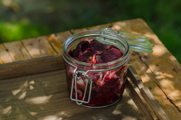 Traditional fermented foods -  sauerkraut, kimchi with carrot, beet, brassica rapa  for  health  and disease prevention. 