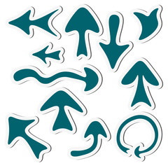 Obraz premium Sticker arrow set isolated on a white background