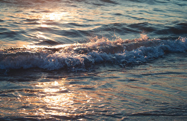 sunset sea water