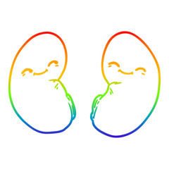 rainbow gradient line drawing cartoon kidneys