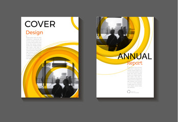 abstract Circle yellow background modern cover design modern book cover Brochure cover  template,annual report, magazine and flyer layout Vector a4