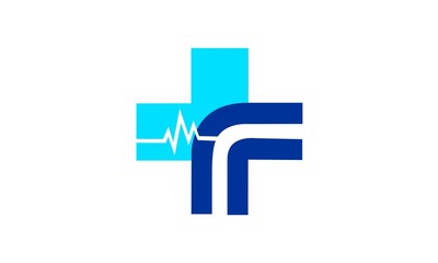 Medical cross pulse, clinic logo vector