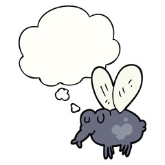 cartoon fly and thought bubble