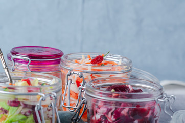 Traditional fermented foods -  sauerkraut, kimchi with carrot, beet, brassica rapa  for  health  and disease prevention. 