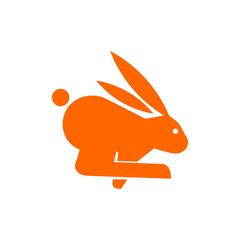 Fast running rabbit icon. Flat vector illustration for web design, infographics and mobile app.