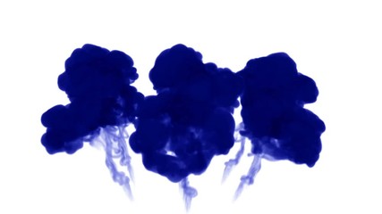 3d render of blue ink injection dissolves and spread in water on white background with luma matte as alpha channel for visual effects and easy compositing. 18 circular structure - Powered by Adobe