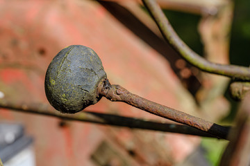 vintage retro tractor rusty details close up