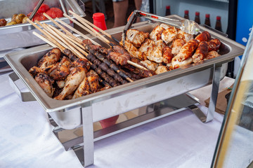Shish kebab bbq for sale in street fast food.