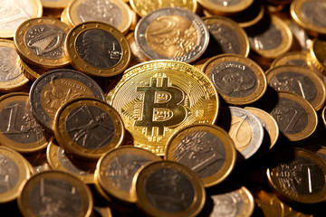 golden bitcoin, conceptual image for crypto currency