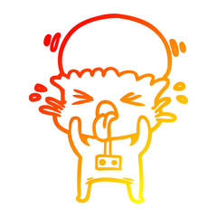 warm gradient line drawing weird cartoon alien