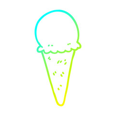 cold gradient line drawing cartoon ice cream