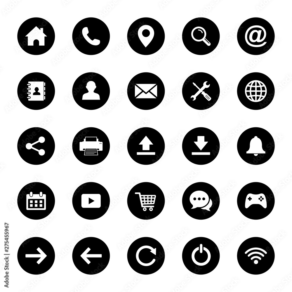 Poster web icon set symbol. website set icon vector. for web computer and mobile