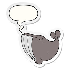 cartoon whale and speech bubble sticker