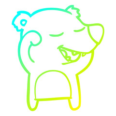 cold gradient line drawing cartoon bear