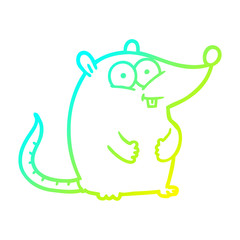 cold gradient line drawing cartoon happy white lab mouse