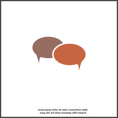 Bubble talk vector icon on white isolated background.
