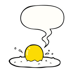 cartoon fried egg and speech bubble