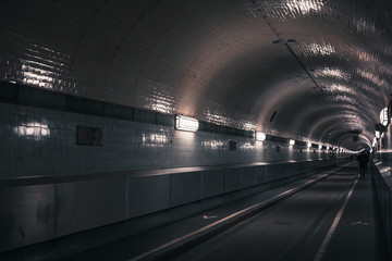 Pedestrian and vehicle tunnel in Hamburg