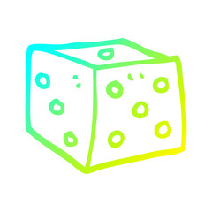 cold gradient line drawing cartoon classic dice