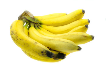 Ripe Gros Michel banana on white background