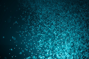 Blue bokeh background, Water spray, Customize color with photoshop.