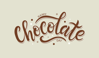 Happy chocolate day postcard or banner. Hand sketched Happy Choc
