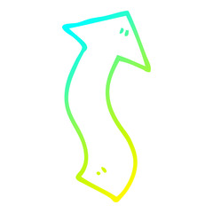 cold gradient line drawing cartoon directing arrow