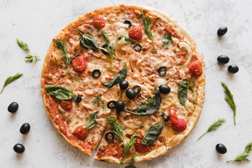 Top view pizza