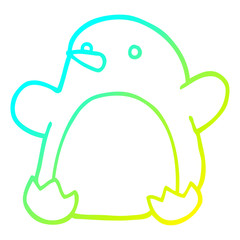cold gradient line drawing cartoon dancing penguin