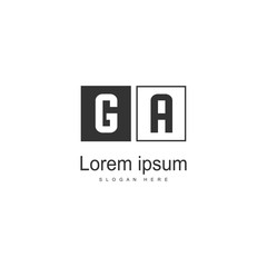 Fototapeta premium Initial GA logo template with modern frame. Minimalist GA letter logo vector illustration