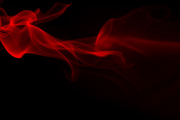 Fire of red smoke abstract on black background, darkness concept