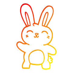 warm gradient line drawing cartoon happy bunny