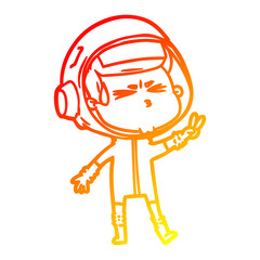 warm gradient line drawing cartoon stressed astronaut