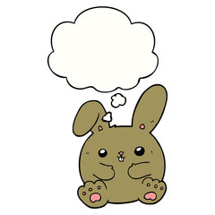 cartoon rabbit and thought bubble