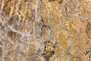 Yellowish Old Weathered Cracked Natural Stone Texture