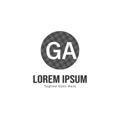 Initial GA logo template with modern frame. Minimalist GA letter logo vector illustration