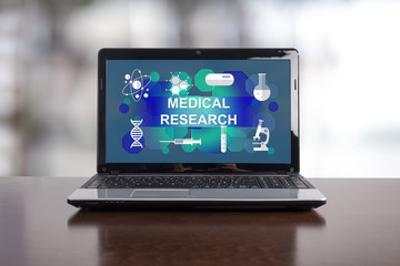 Medical research concept on a laptop