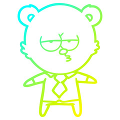 cold gradient line drawing bear boss cartoon