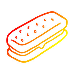 warm gradient line drawing cartoon chocolate biscuit