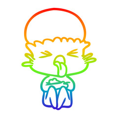 rainbow gradient line drawing weird cartoon alien