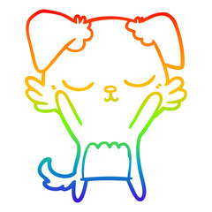 rainbow gradient line drawing cute cartoon dog