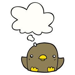 cartoon chick and thought bubble