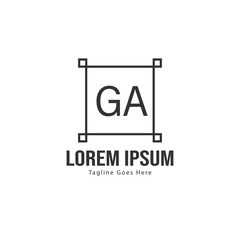 Fototapeta premium Initial GA logo template with modern frame. Minimalist GA letter logo vector illustration