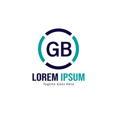 Initial GB logo template with modern frame. Minimalist GB letter logo vector illustration