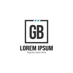 Initial GB logo template with modern frame. Minimalist GB letter logo vector illustration