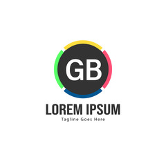 Initial GB logo template with modern frame. Minimalist GB letter logo vector illustration