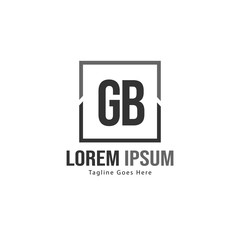 Initial GB logo template with modern frame. Minimalist GB letter logo vector illustration
