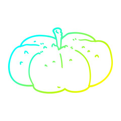 cold gradient line drawing cartoon pumpkin