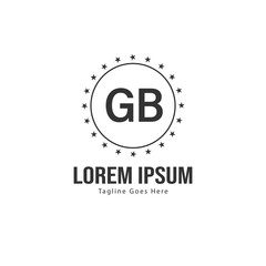 Initial GB logo template with modern frame. Minimalist GB letter logo vector illustration