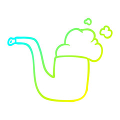 cold gradient line drawing old smoking pipe